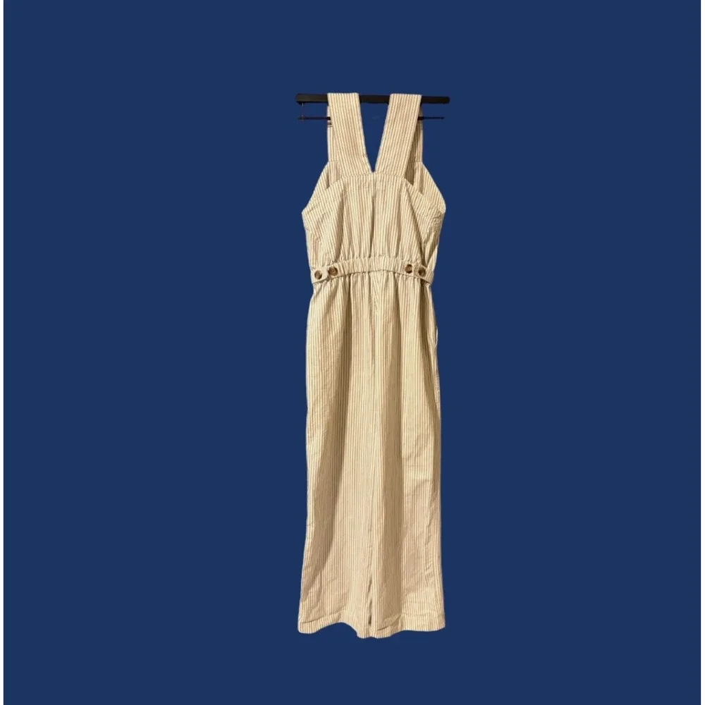 Everlane Womens The Fatigue Apron Jumpsuit Stripe Size‎ 4